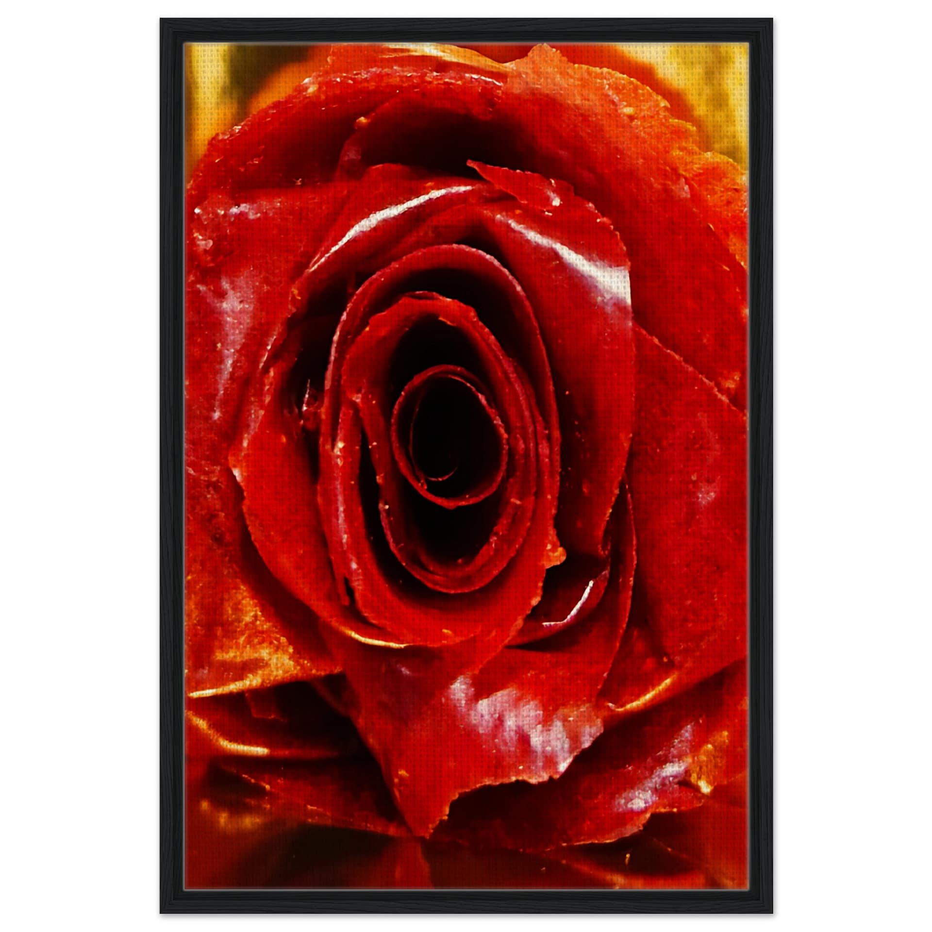 Strawberry Rose Framed Canvas